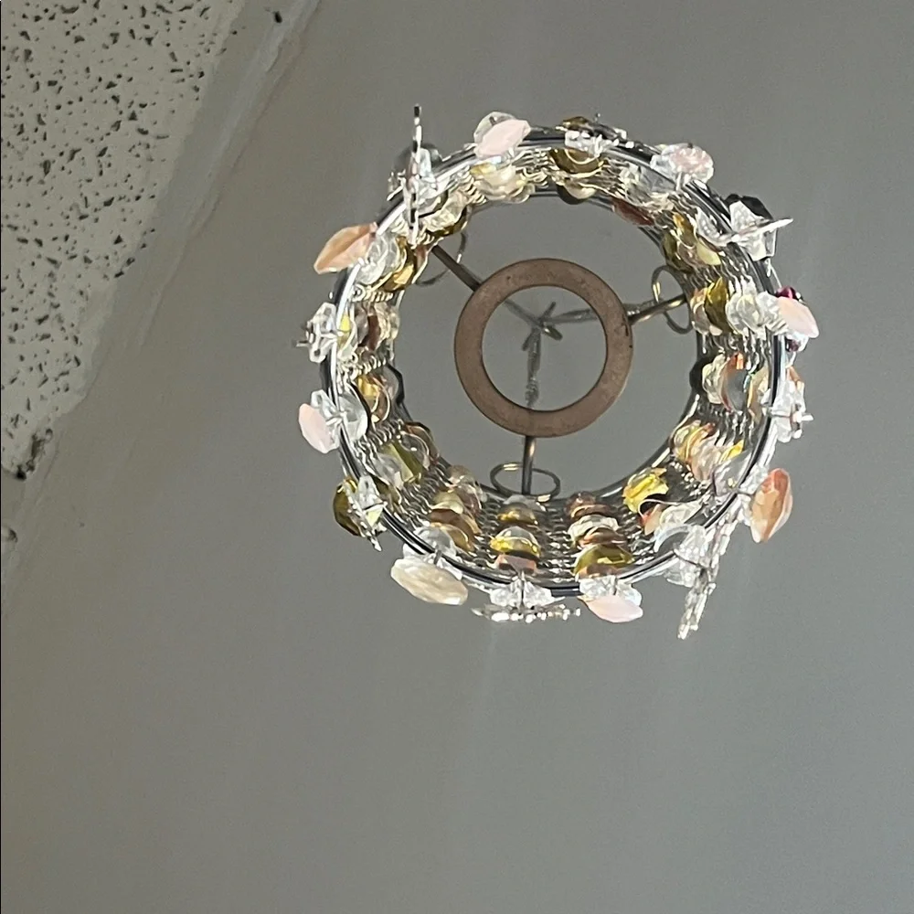 Crystal and Beaded Chandelier Decor Sun Catcher Celestial 70s Vibe